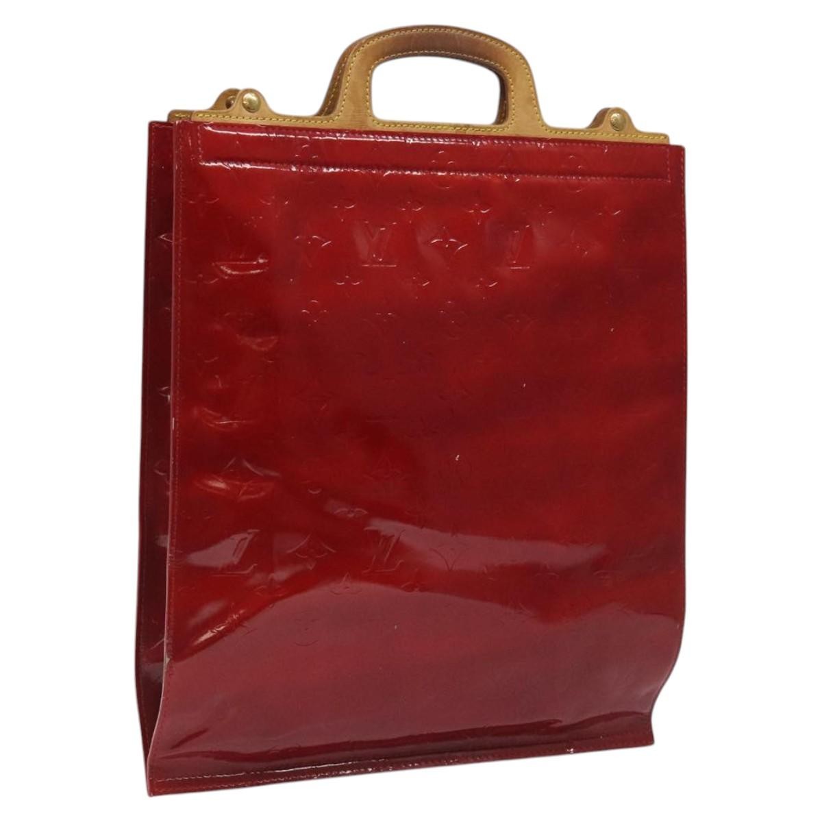 Louis Vuitton Stanton Handbag Monogram Vernis Red Patent_Leather Tote Bag