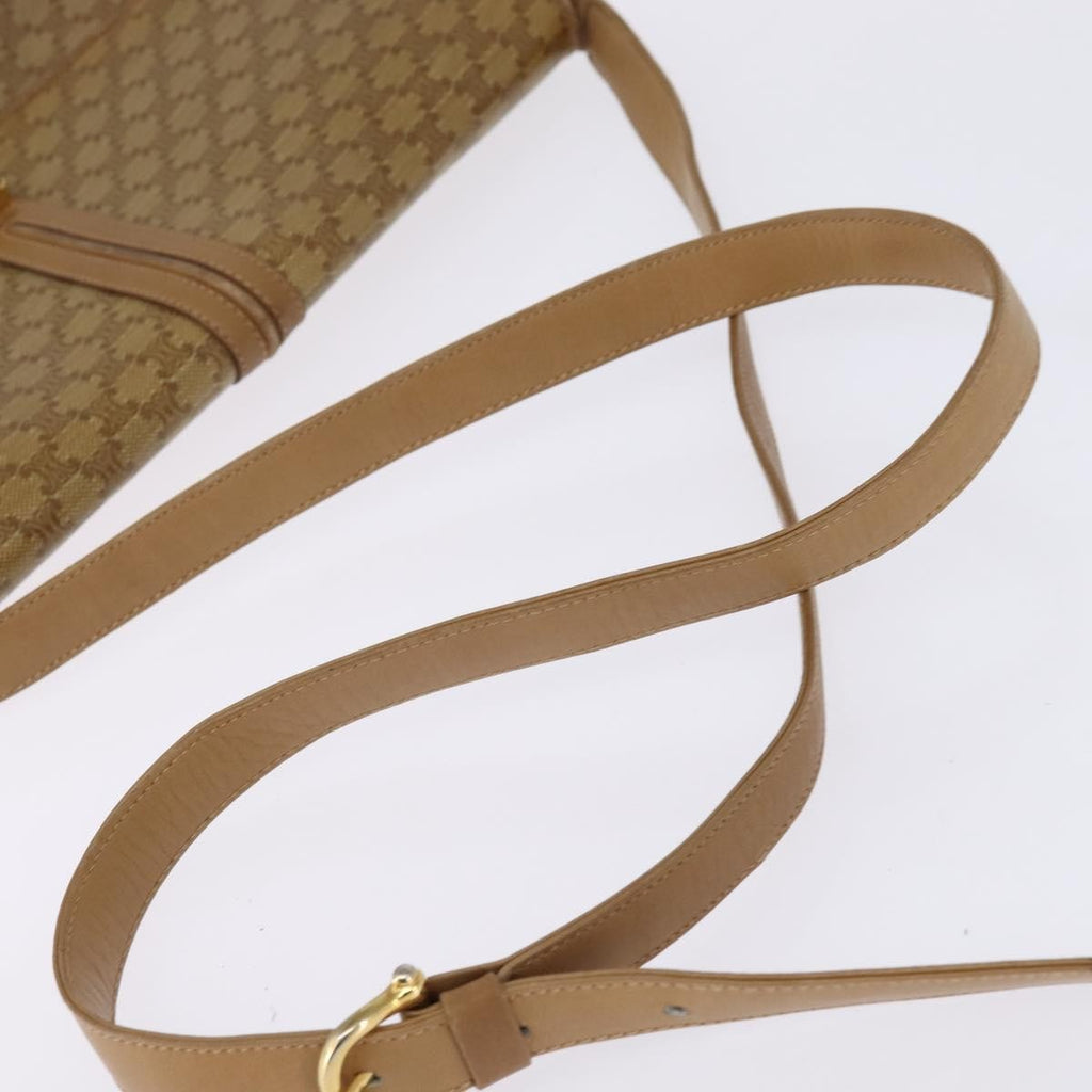 Celine Vintage Macadam Shoulder Bag Canvas And Leather Beige Canvas Shoulder Bag Bag