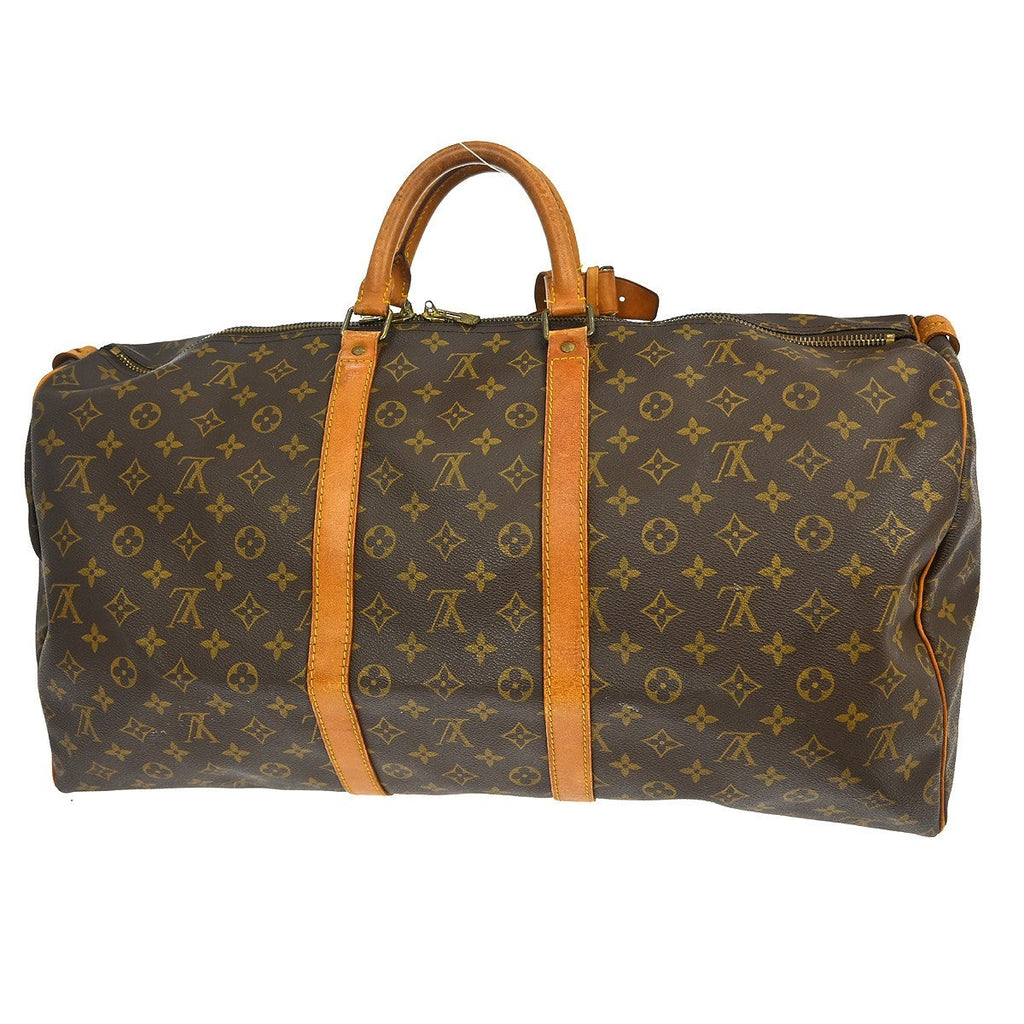 Louis Vuitton Keepall Bag Monogram Canvas Brown Canvas Travel Bag