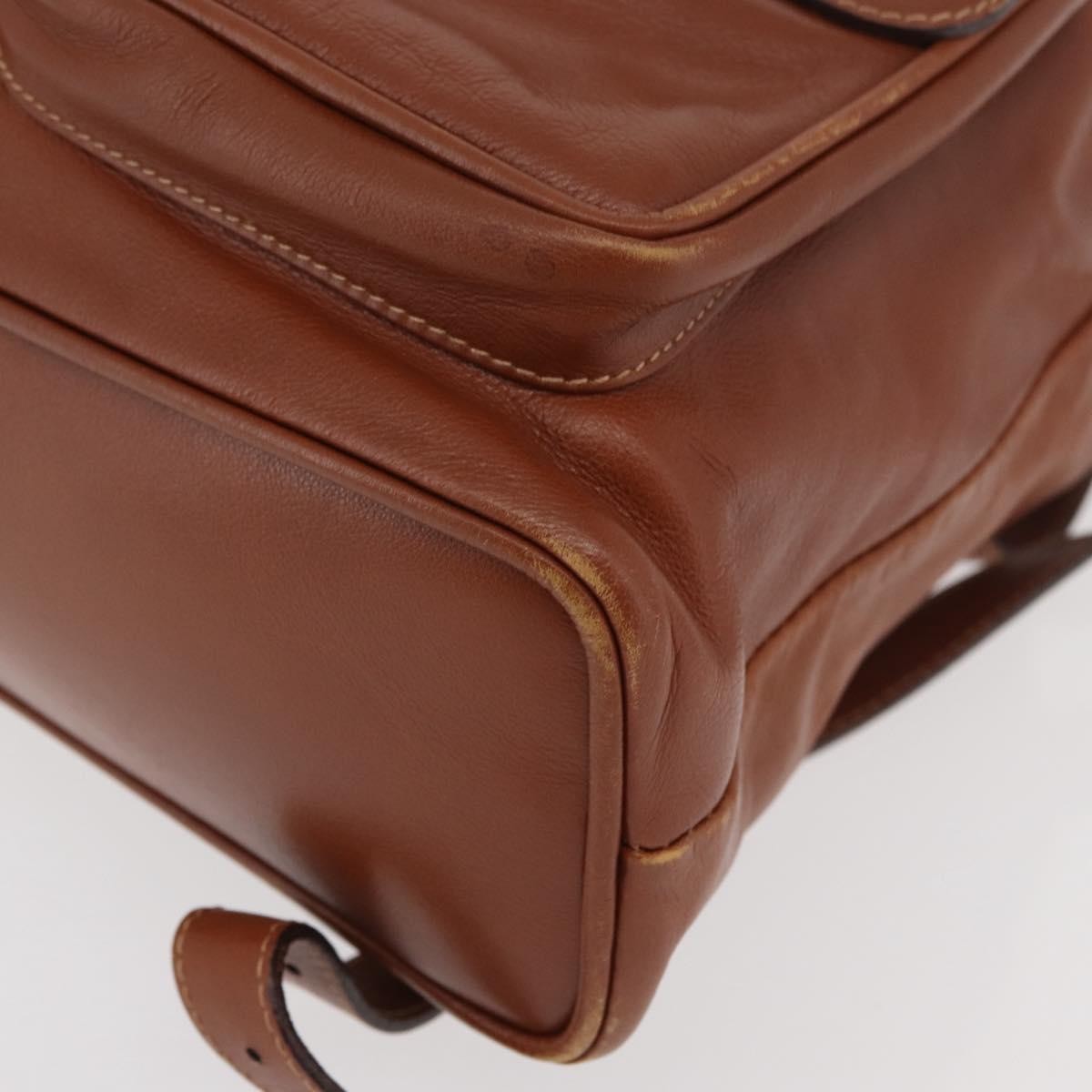 Gucci Vintage Bamboo Backpack Leather Brown Leather Backpack Bag (Pre-Owned)