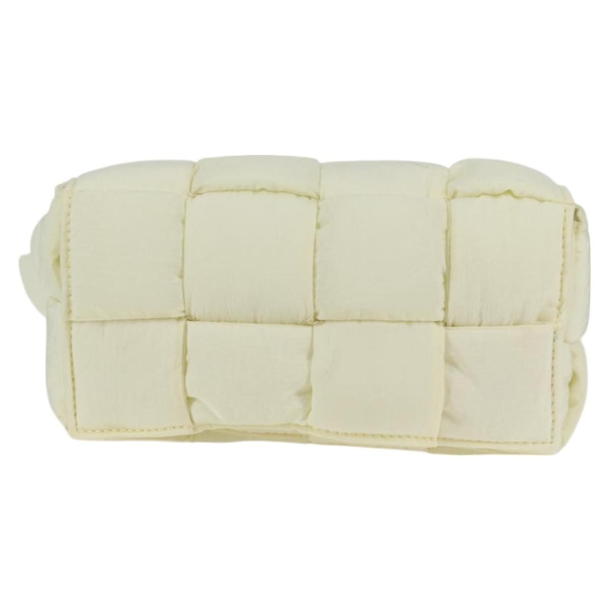 Bottega Veneta Padded Tech Cassette Crossbody Bag Intrecciato Nylon White Synthetic Bag