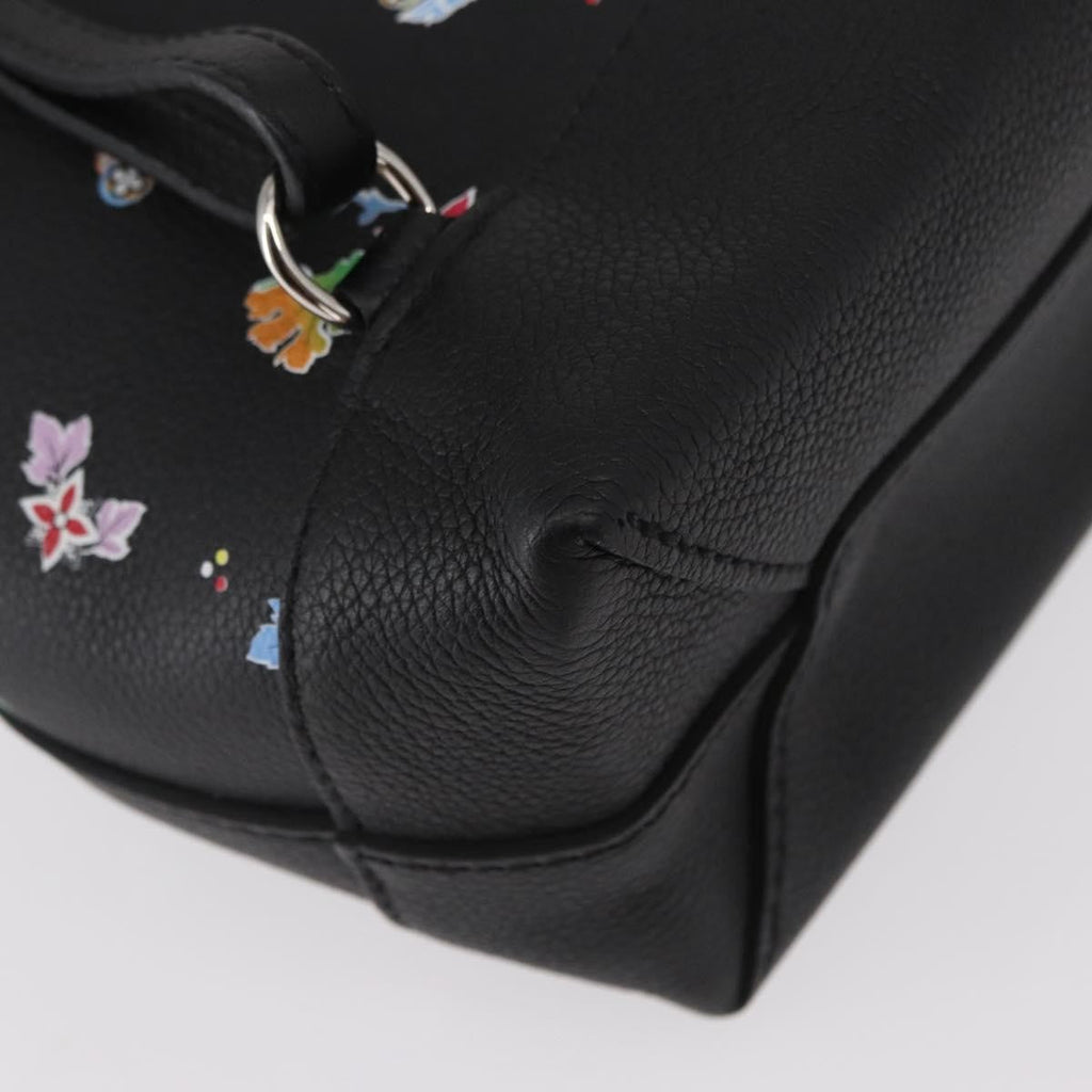 Louis Vuitton Lockme Backpack Floral Printed Leather Black Leather Backpack Bag