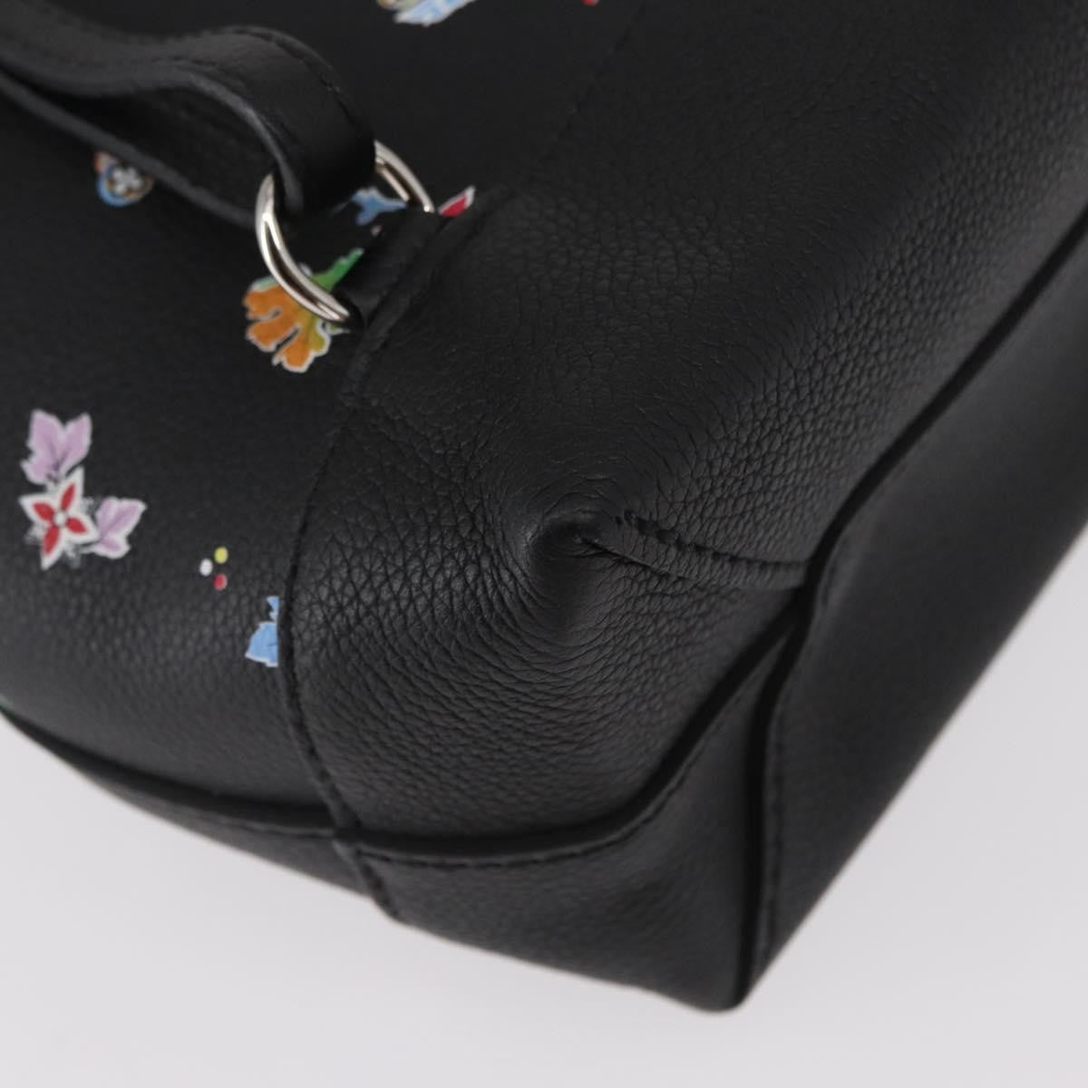 Louis Vuitton Lockme Backpack Floral Printed Leather Black Leather Backpack Bag