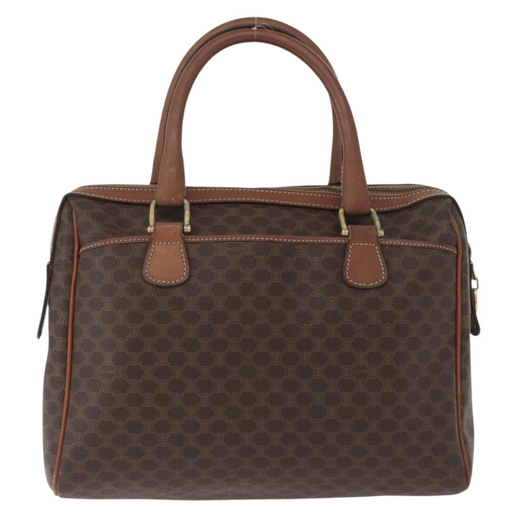 Celine Vintage Macadam Handbag Canvas And Leather Brown Canvas Handbag
