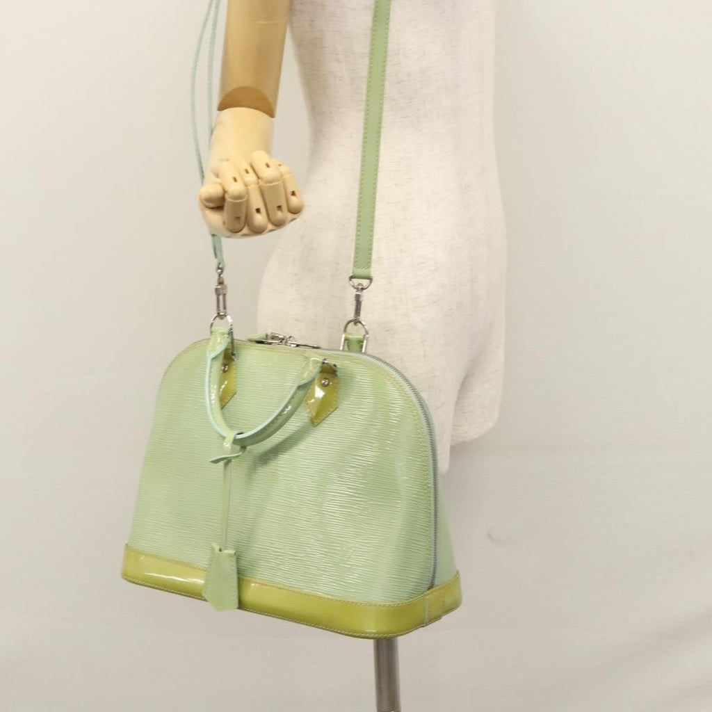Louis Vuitton Alma Handbag Electric Epi Leather Green Patent_Leather Handbag