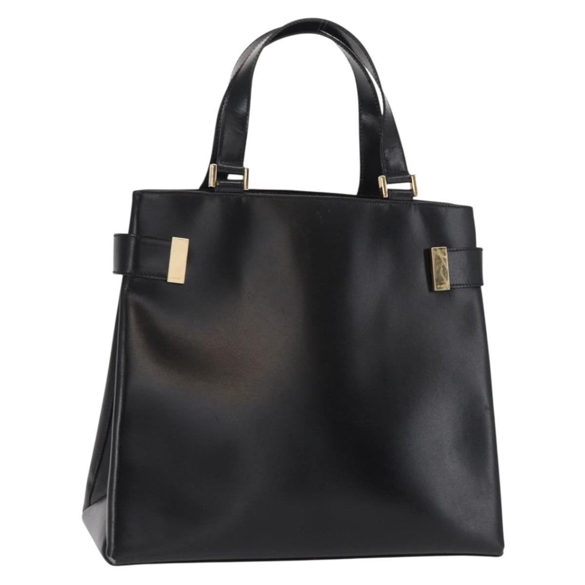 Gucci Vintage Handbag Leather Black Leather Handbag (Pre-Owned)
