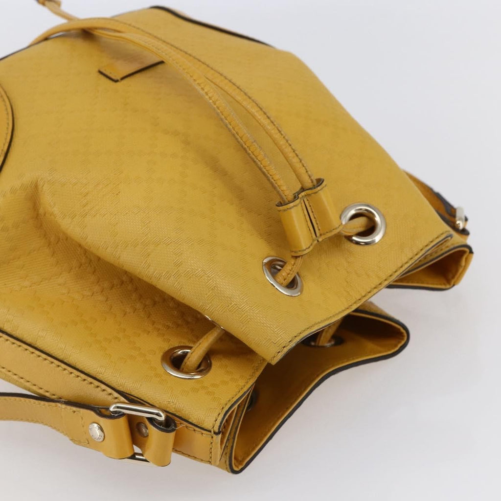 Gucci Bright Bucket Bag Diamante Leather Yellow Leather Shoulder Bag Bag (Pre-Owned)