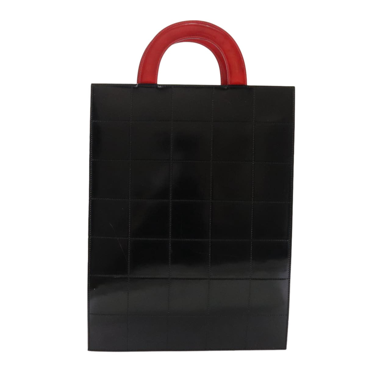 Chanel Vintage Portrait Tote Printed Leather And Quilted Patent Red Leather Tote Bag Bag