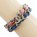 Chanel Coco Mark Chain 2 Bracelet Metal And Denim Multicolour Mesh Bracelet Jewelry