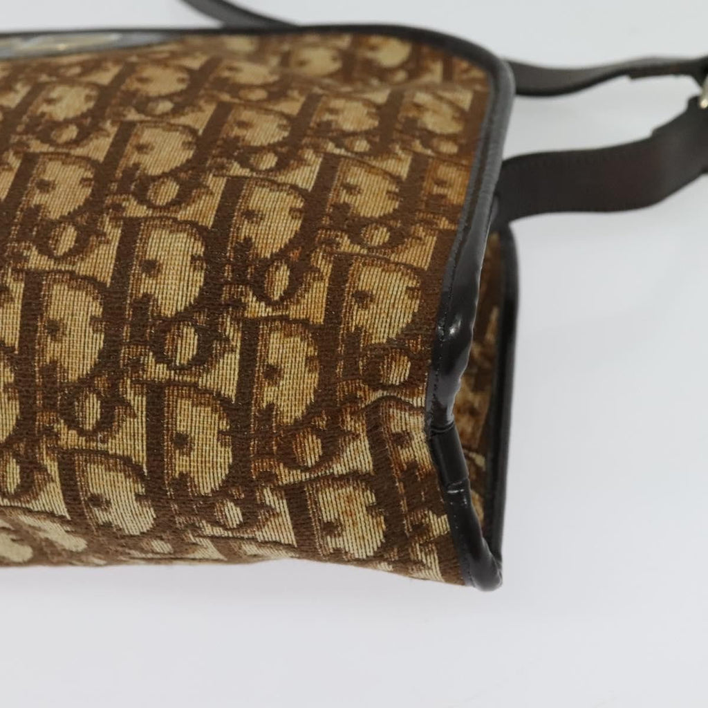 Christian Dior Vintage Trotter Shoulder Bag Canvas Brown Canvas Bag (Pre-Owned)
