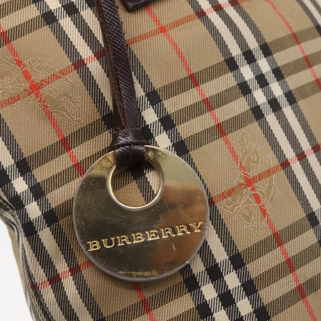 Burberry Vintage Tote Bag Canvas Beige Canvas Tote Bag