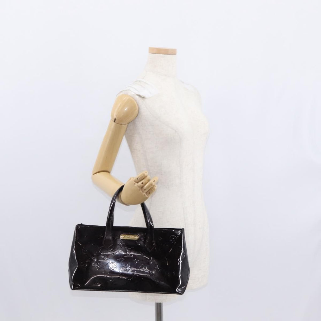 Louis Vuitton Wilshire Handbag Monogram Vernis Purple Patent_Leather Tote Bag