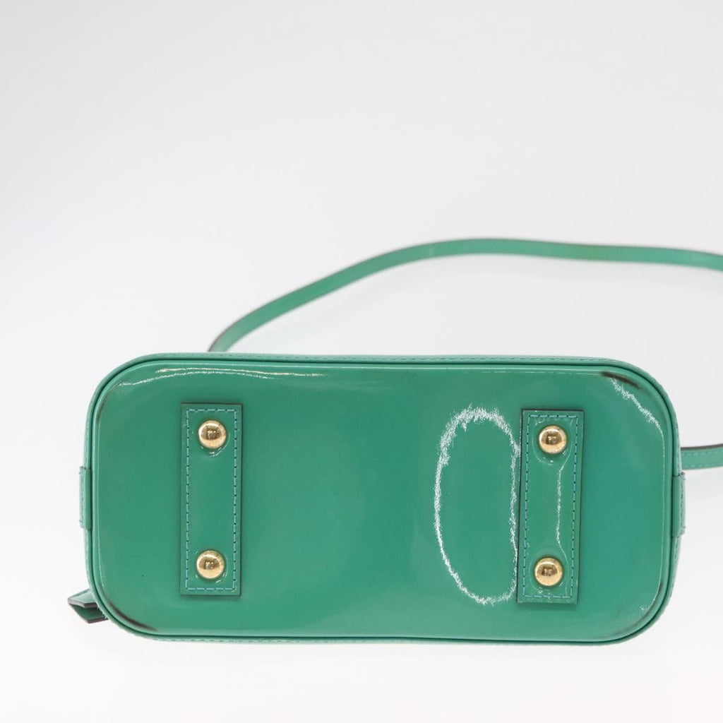 Louis Vuitton Alma Handbag Monogram Vernis Blue Patent_Leather Handbag