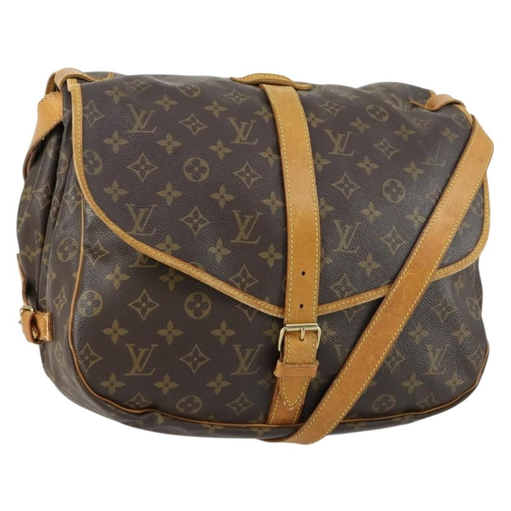 Louis Vuitton Saumur Handbag Monogram Canvas Brown Canvas Shoulder Bag