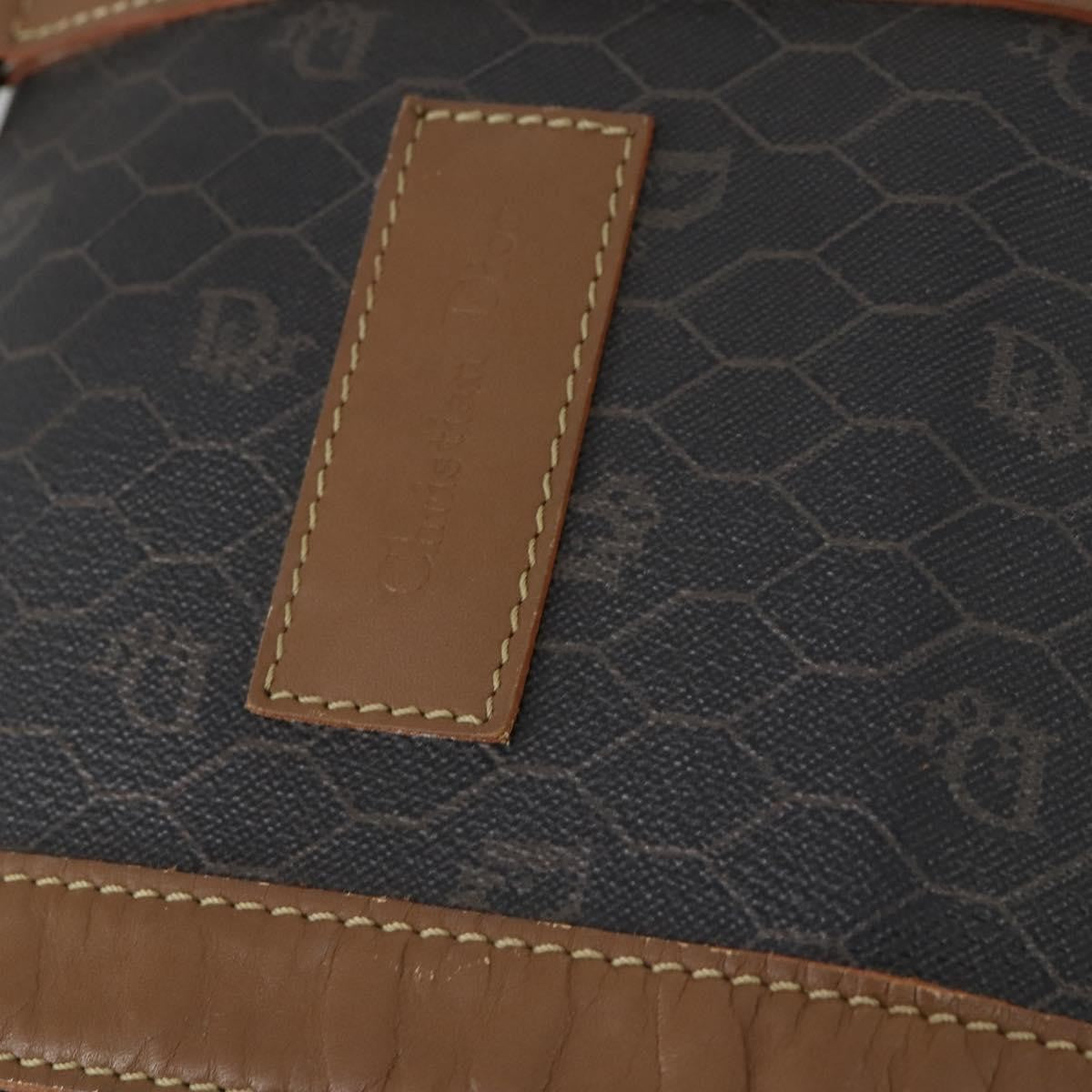 Christian Dior Vintage Honeycomb Boston Bag Canvas And Leather Black Canvas Travel Bag Bag (Pre-Owned)