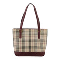 Burberry Nova Check Tote Canvas And Leather Beige Canvas Tote Bag