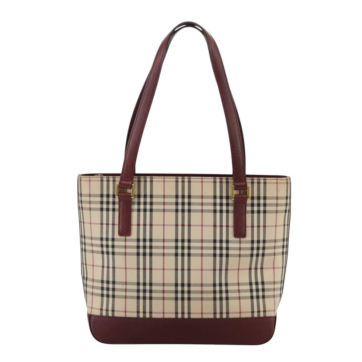 Burberry Nova Check Tote Canvas And Leather Beige Canvas Tote Bag