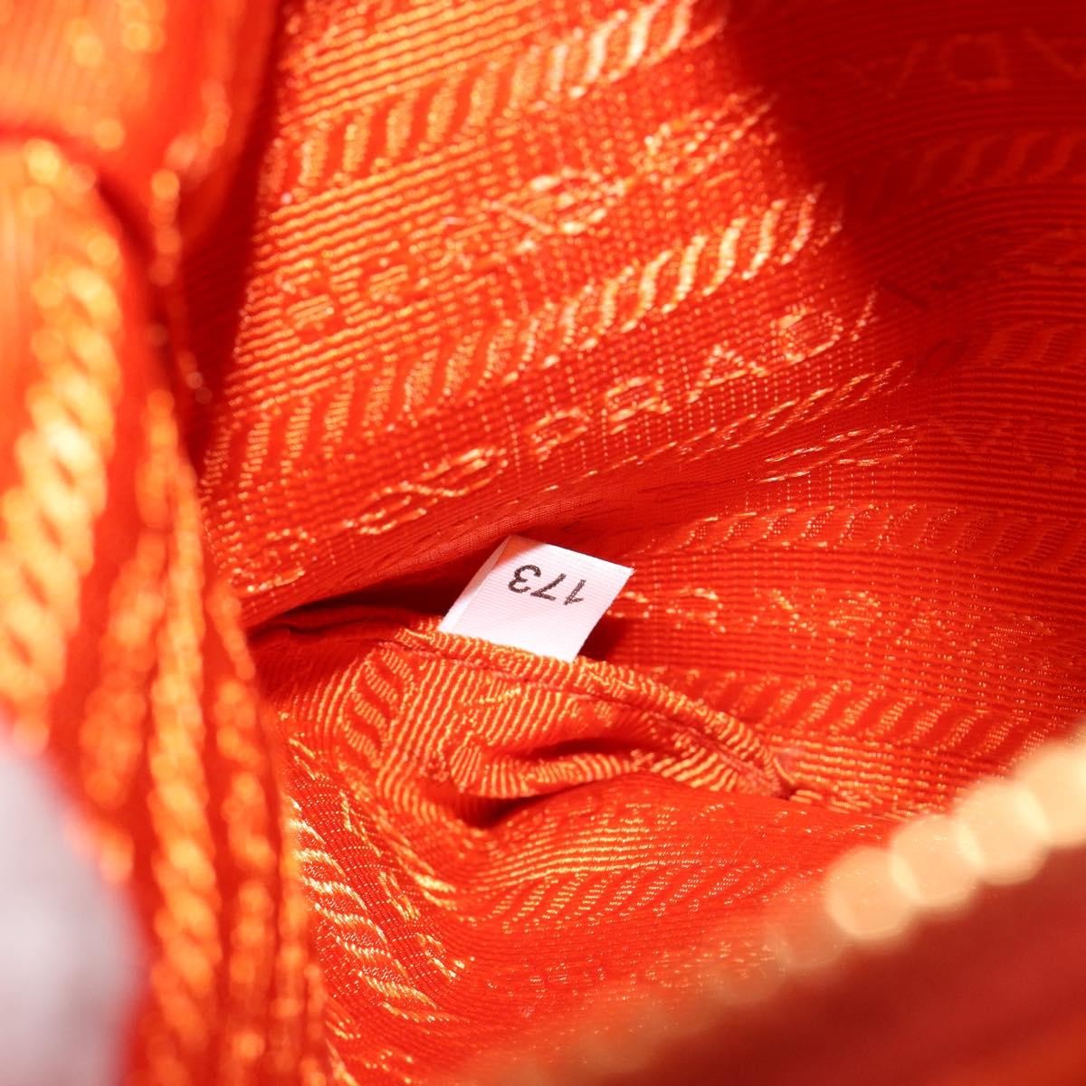 Prada Flat Messenger Tessuto With Leather Orange Nylon Shoulder Bag Bag