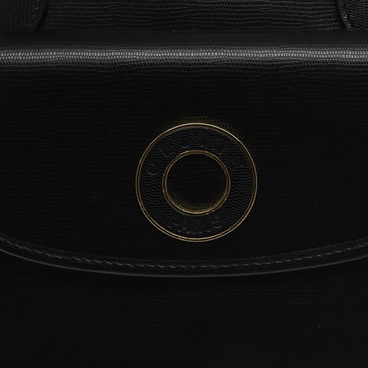 Celine Circle Logo Handbag Leather Black Leather Bag