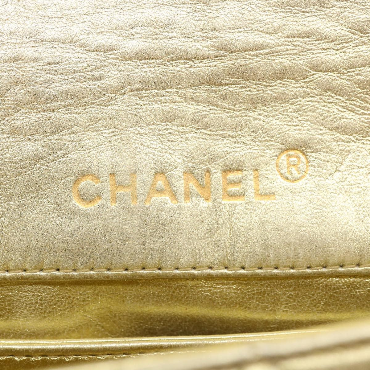 Chanel Vintage Cc Chain Flap Bag Quilted Lambskin Gold Leather Shoulder Bag Bag