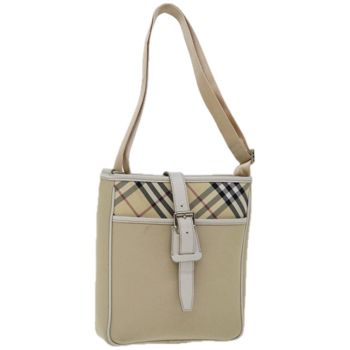 Burberry Nova Check Shoulder Bag Canvas Beige Canvas Shoulder Bag