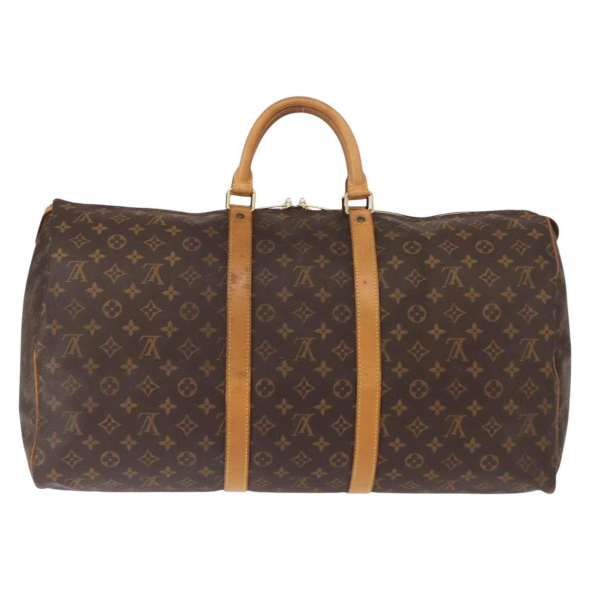 Louis Vuitton Keepall Bag Monogram Canvas Brown Canvas Travel Bag