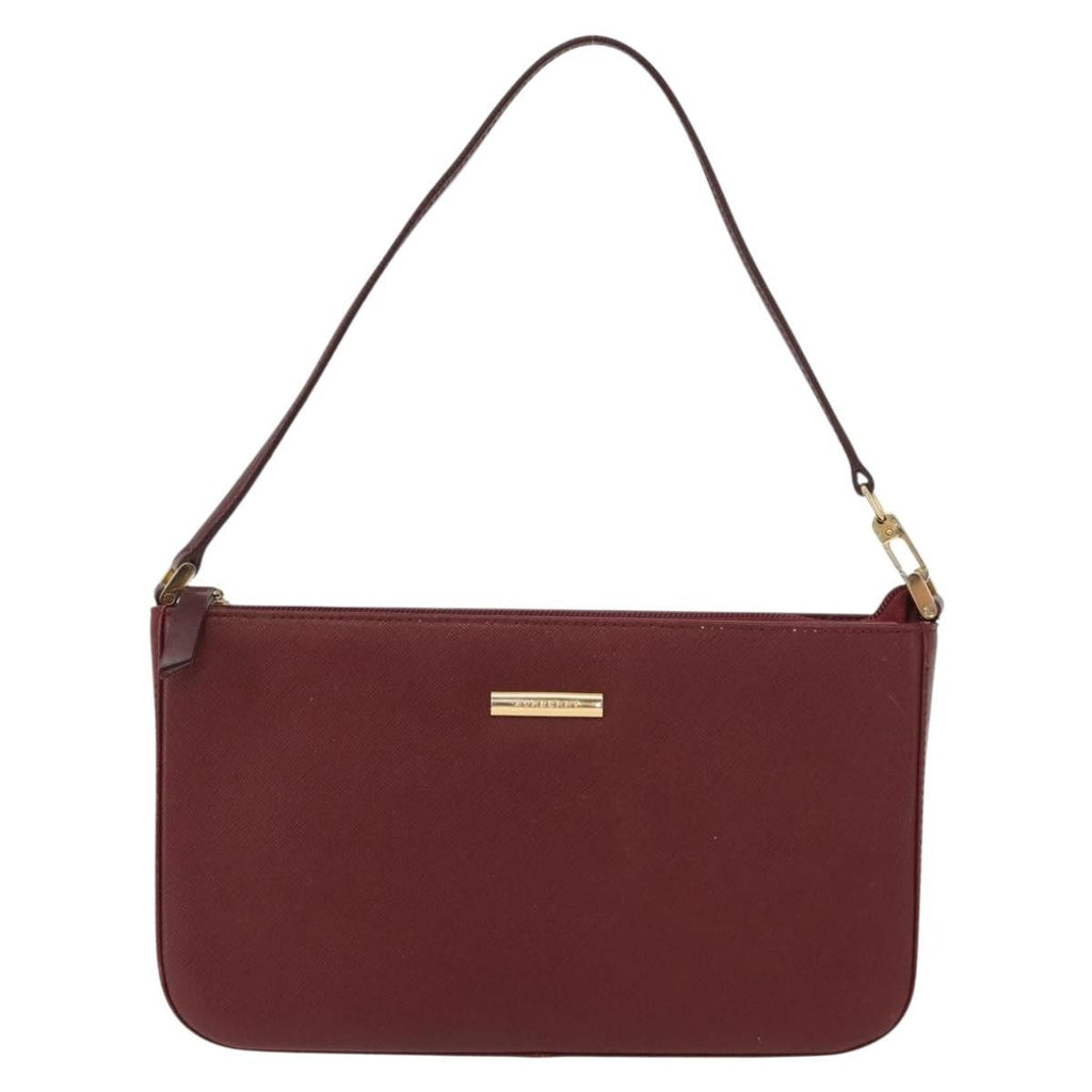 Burberry Vintage Shoulder Bag Leather Burgundy Leather Shoulder Bag