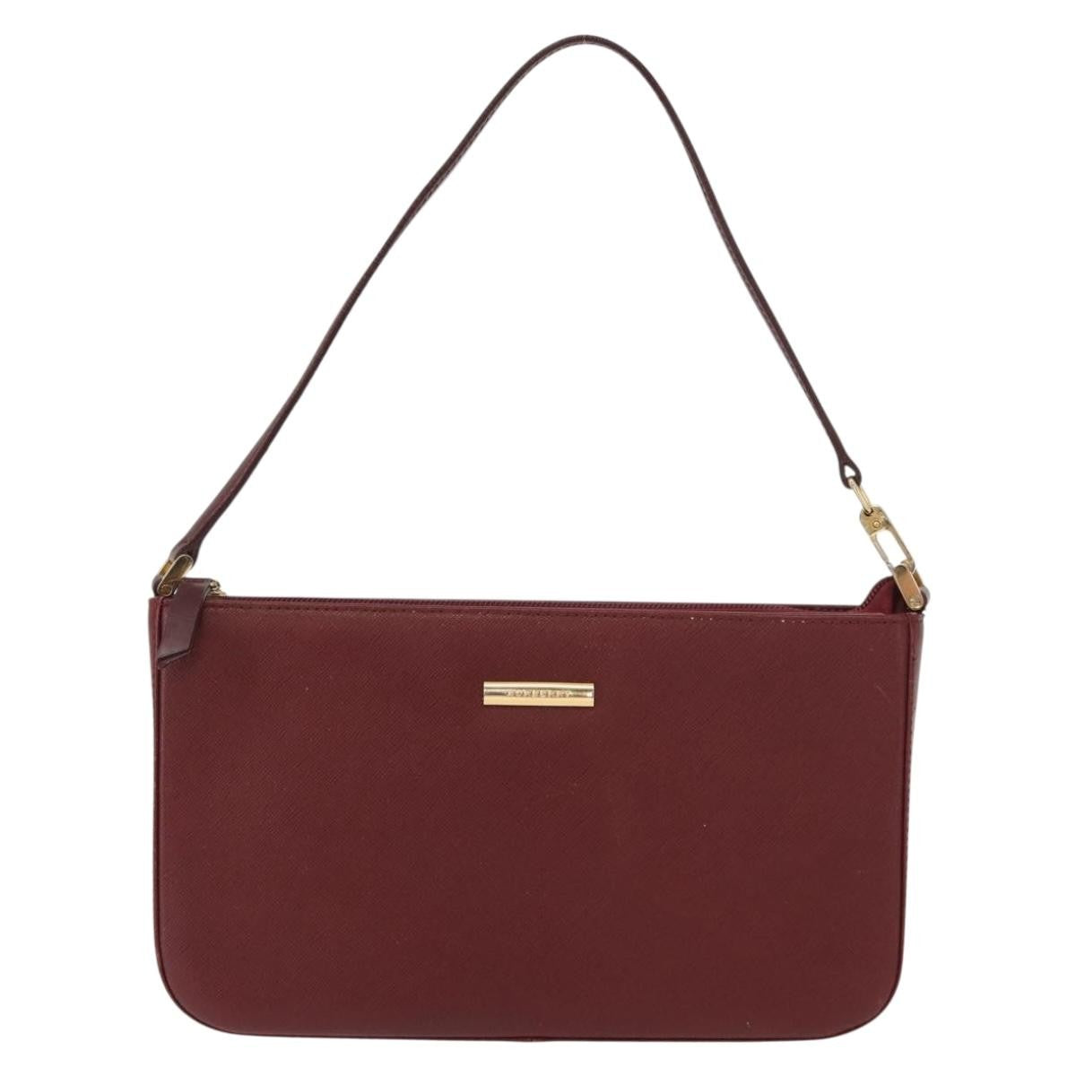 Burberry Vintage Shoulder Bag Leather Burgundy Leather Shoulder Bag