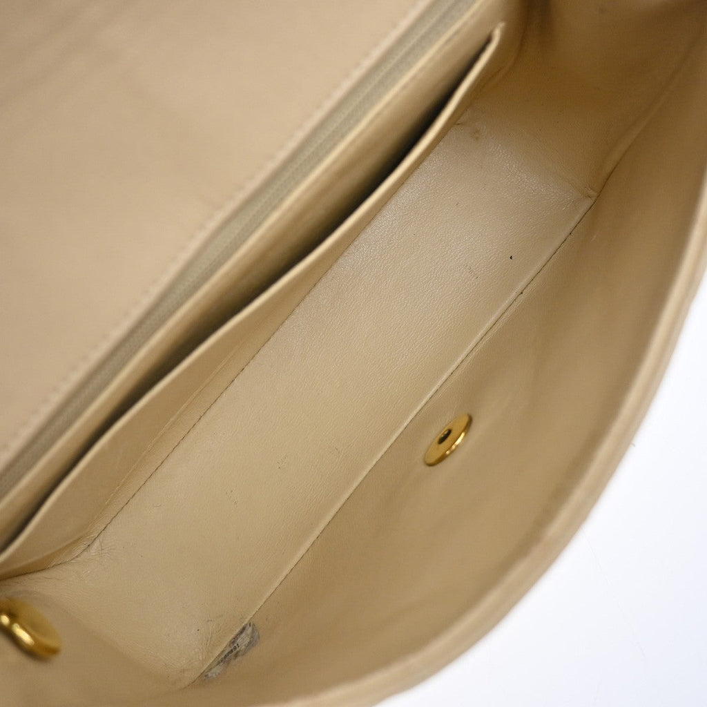 Chanel Diana Flap Bag Quilted Lambskin Beige Leather Shoulder Bag Bag