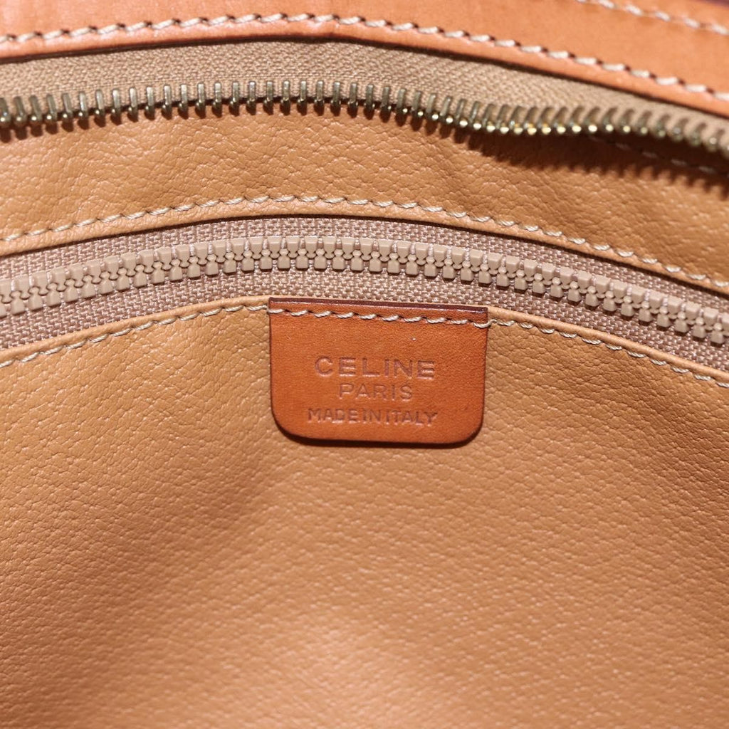 Celine Macadam Pochette Canvas Brown Pvc Clutche & Pouche Bag
