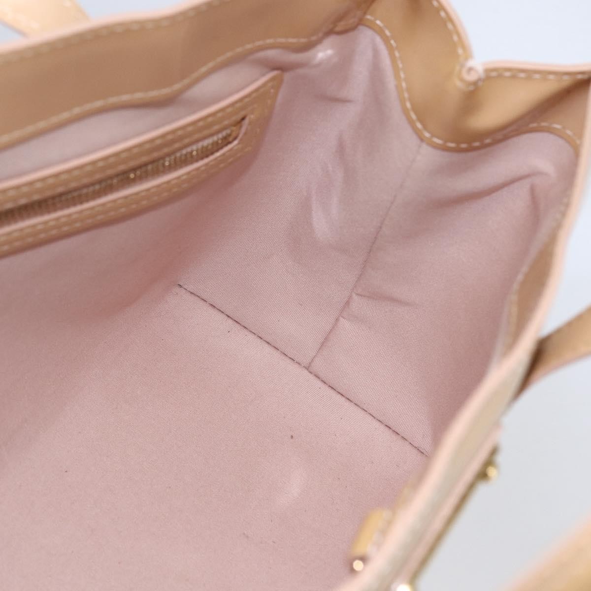 Louis Vuitton Wilshire Handbag Monogram Vernis Beige Patent_Leather Handbag