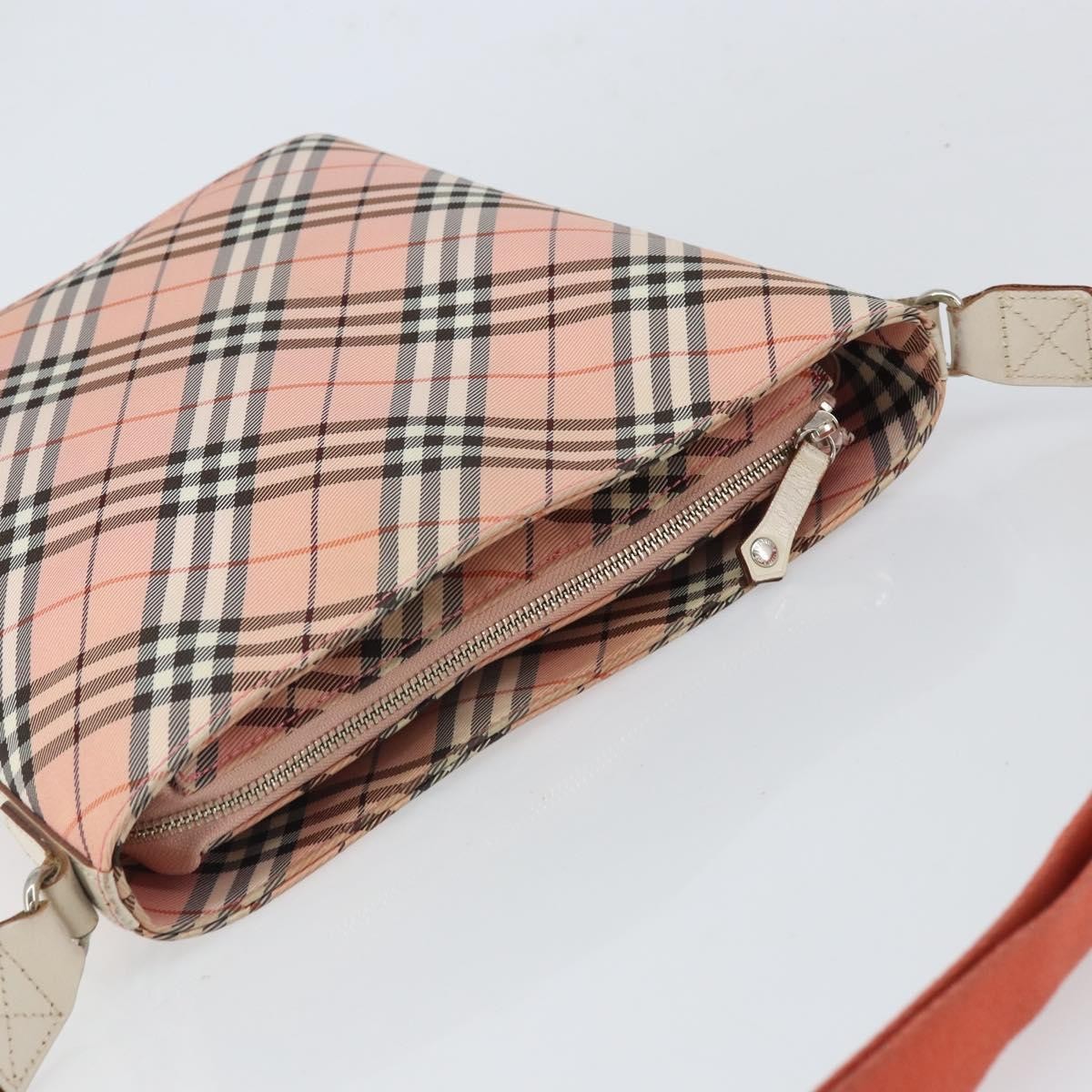 Burberry Nova Check Shoulder Bag Canvas Pink Canvas Shoulder Bag