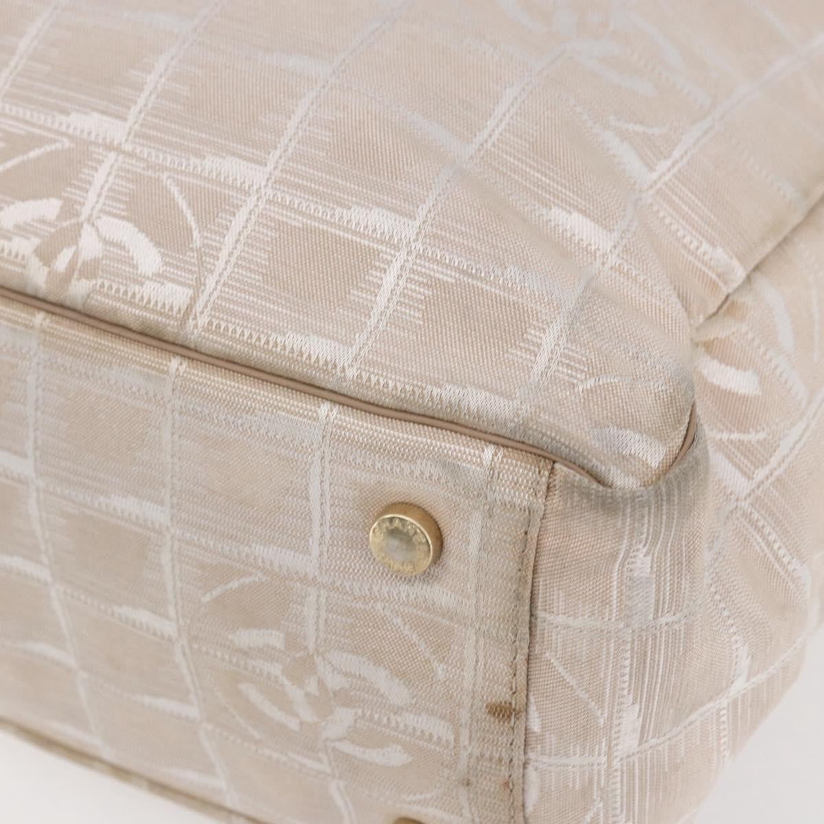 Chanel Travel Line Tote Nylon Beige Nylon Tote Bag Bag