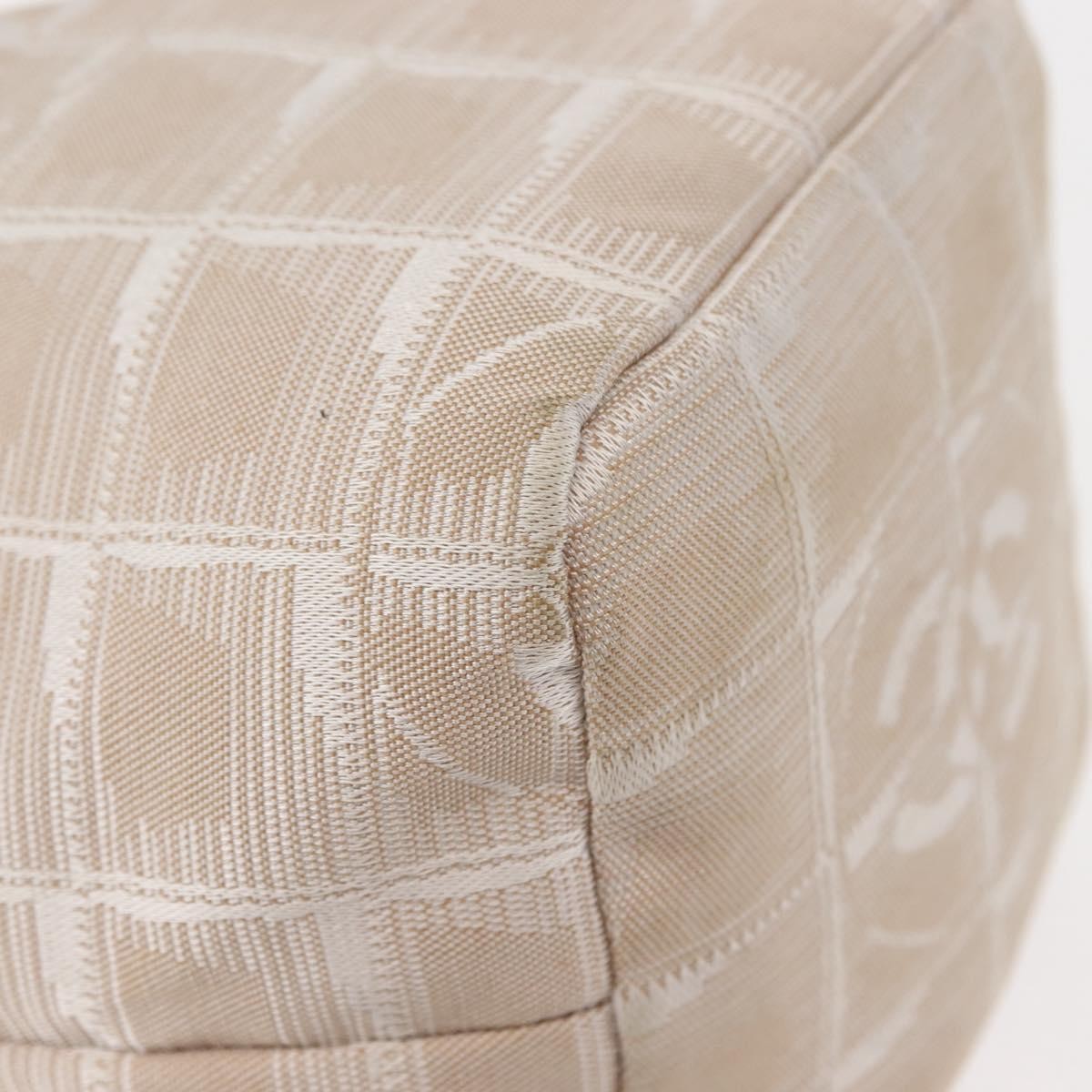 Chanel Travel Line Pouch Nylon Beige Nylon Clutche & Pouche Bag