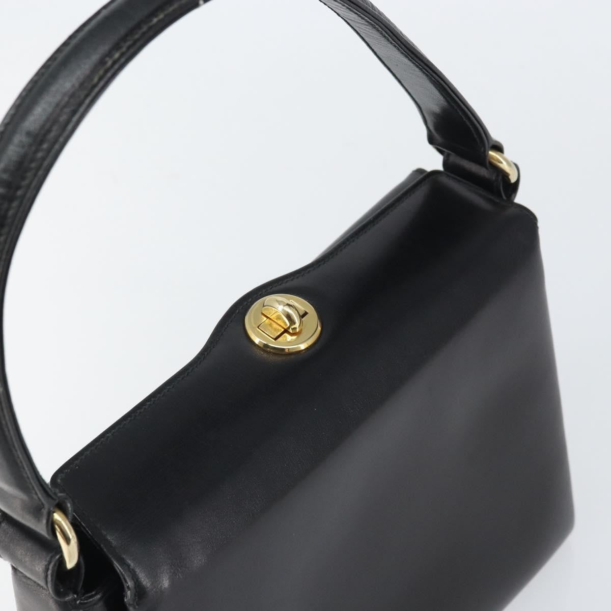 Gucci Vintage Handbag Leather Black Leather Handbag (Pre-Owned)