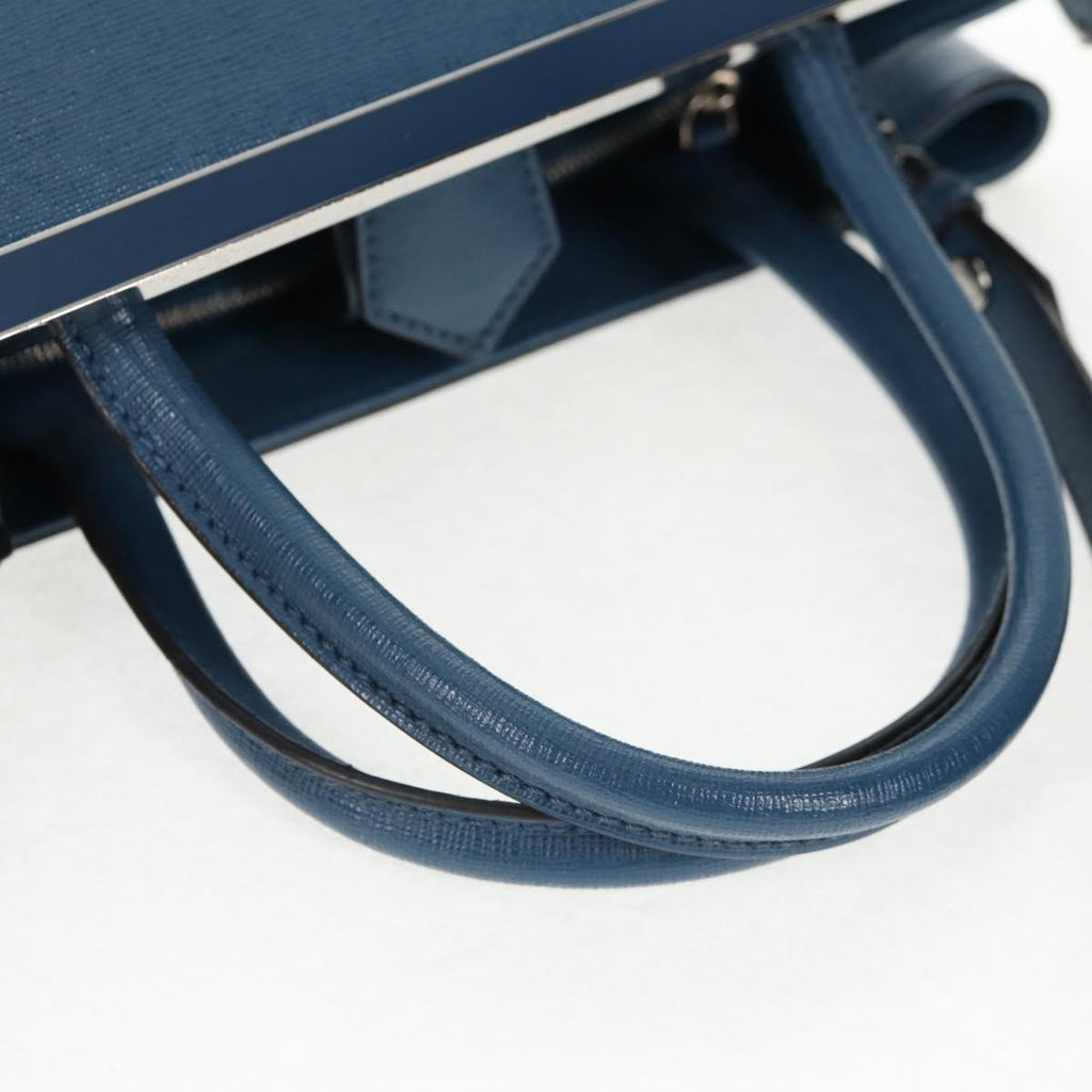 Fendi 2Jours Bag Leather Blue Leather Bag