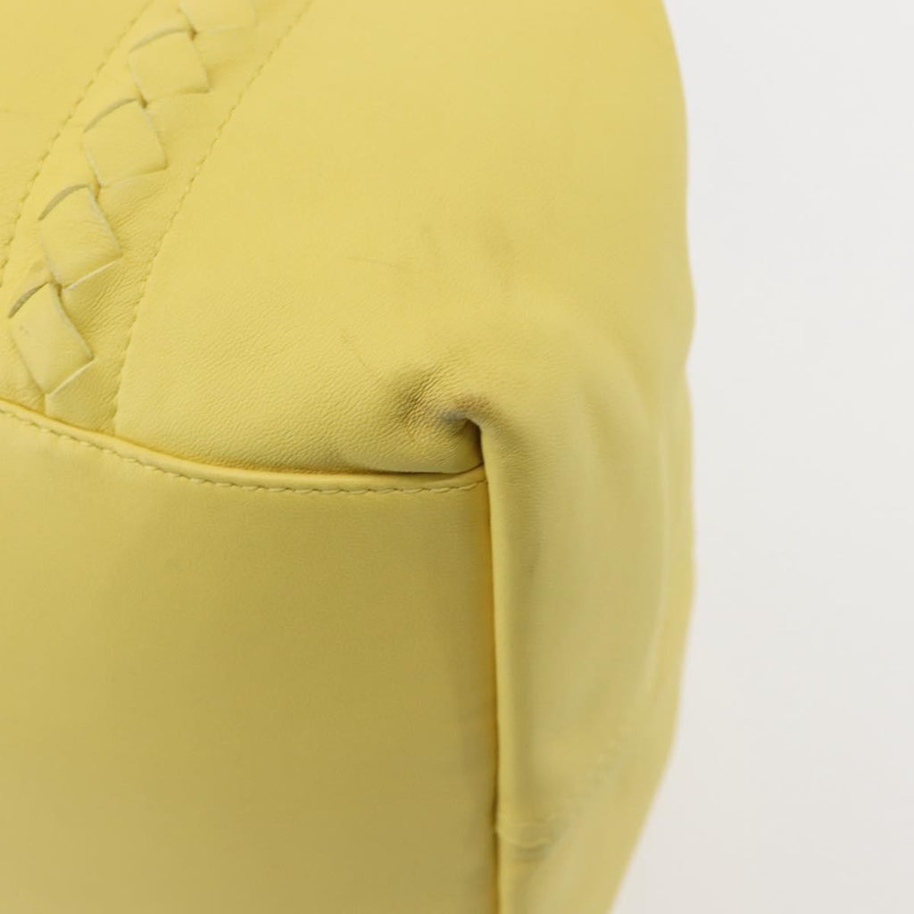 Bottega Veneta A-Shape Tote Leather With Intrecciato Detail Yellow Leather Shoulder Bag Bag