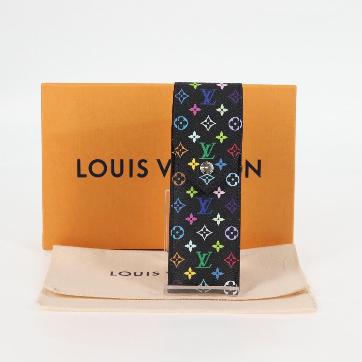 Louis Vuitton Etui À Stylo Canvas Black Canvas Clutche & Pouche Bag