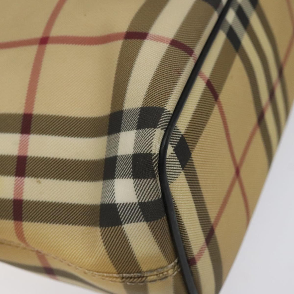 Burberry Nova Check Tote Canvas Check Pattern Beige Canvas Tote Bag