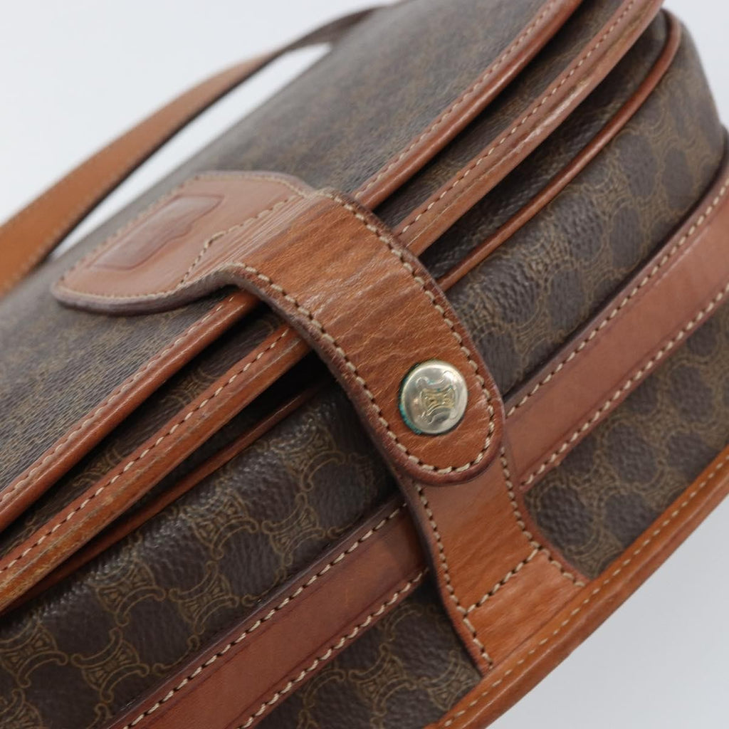 Celine Macadam Shoulder Bag Pvc Leather Brown Pvc Shoulder Bag Bag