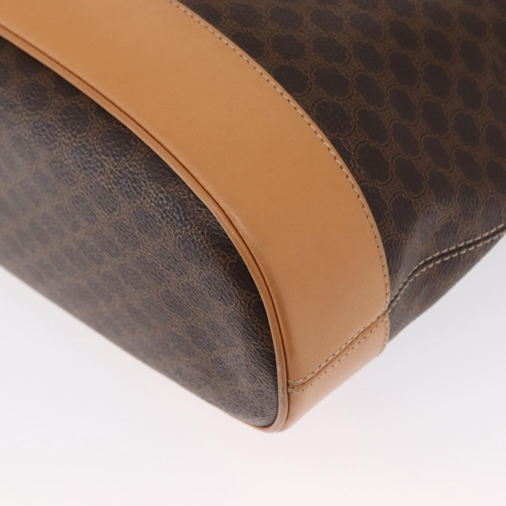 Celine Vintage Macadam Shoulder Bag Canvas And Leather Brown Canvas Shoulder Bag Bag