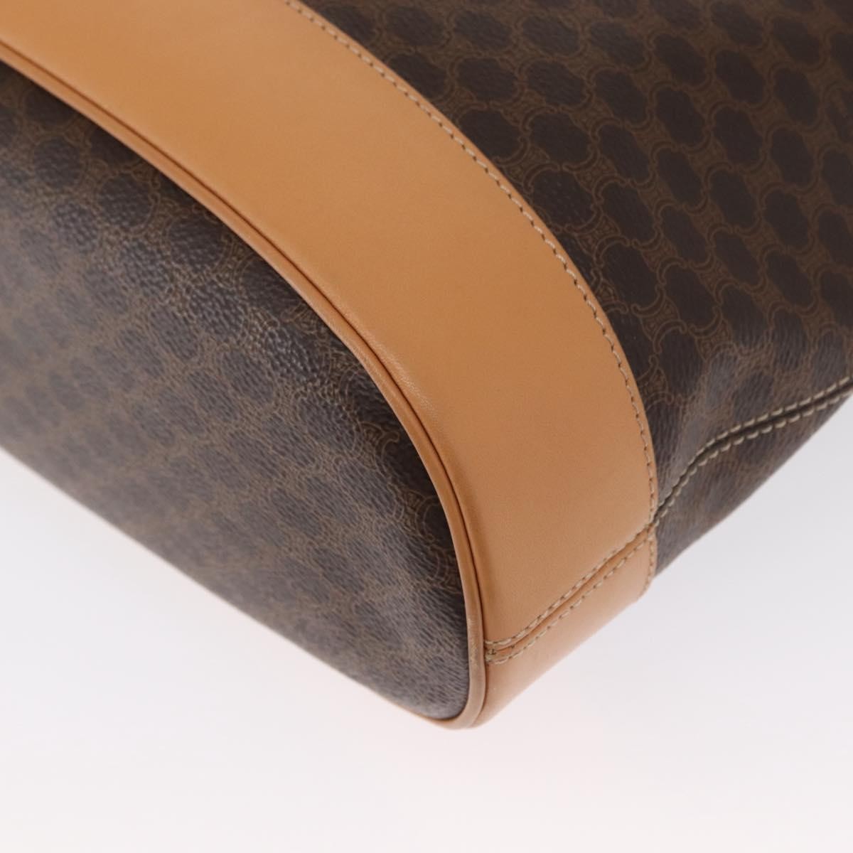 Celine Vintage Macadam Shoulder Bag Canvas And Leather Brown Canvas Shoulder Bag Bag