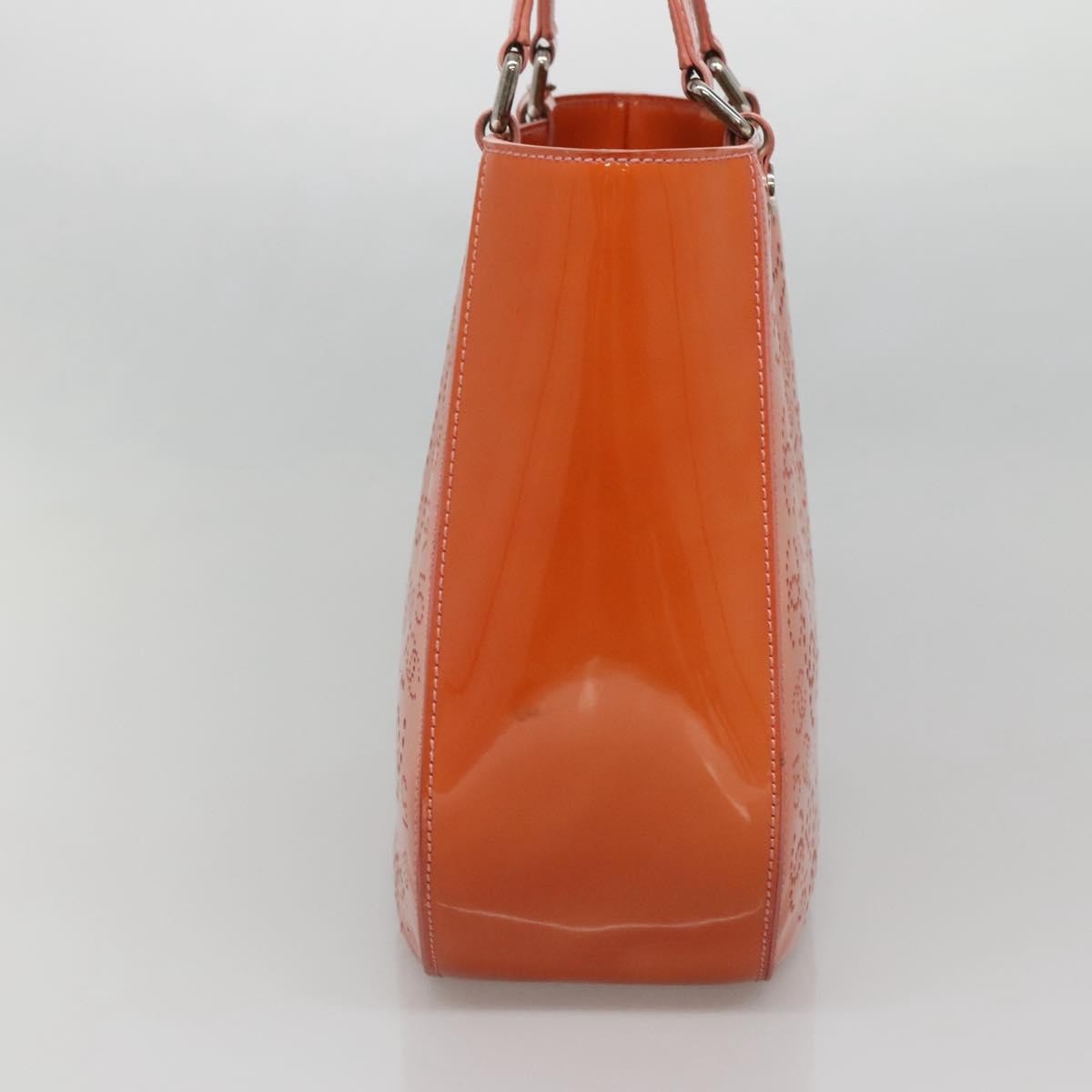 Chanel Cc No.5 Shopping Tote Perforated Patent Orange Patent_Leather Tote Bag Bag
