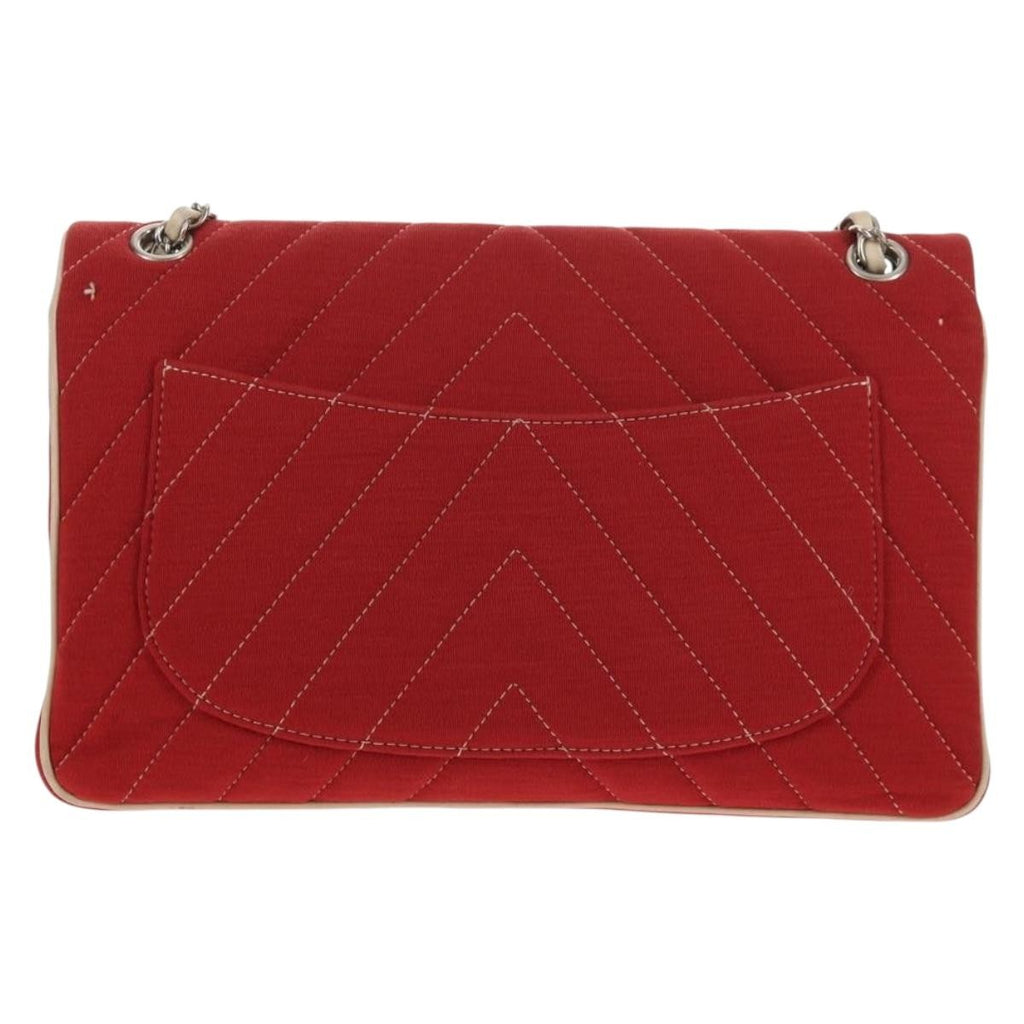 Chanel Leo Lion Flap Bag Chevron Jersey Red Cotton Shoulder Bag Bag