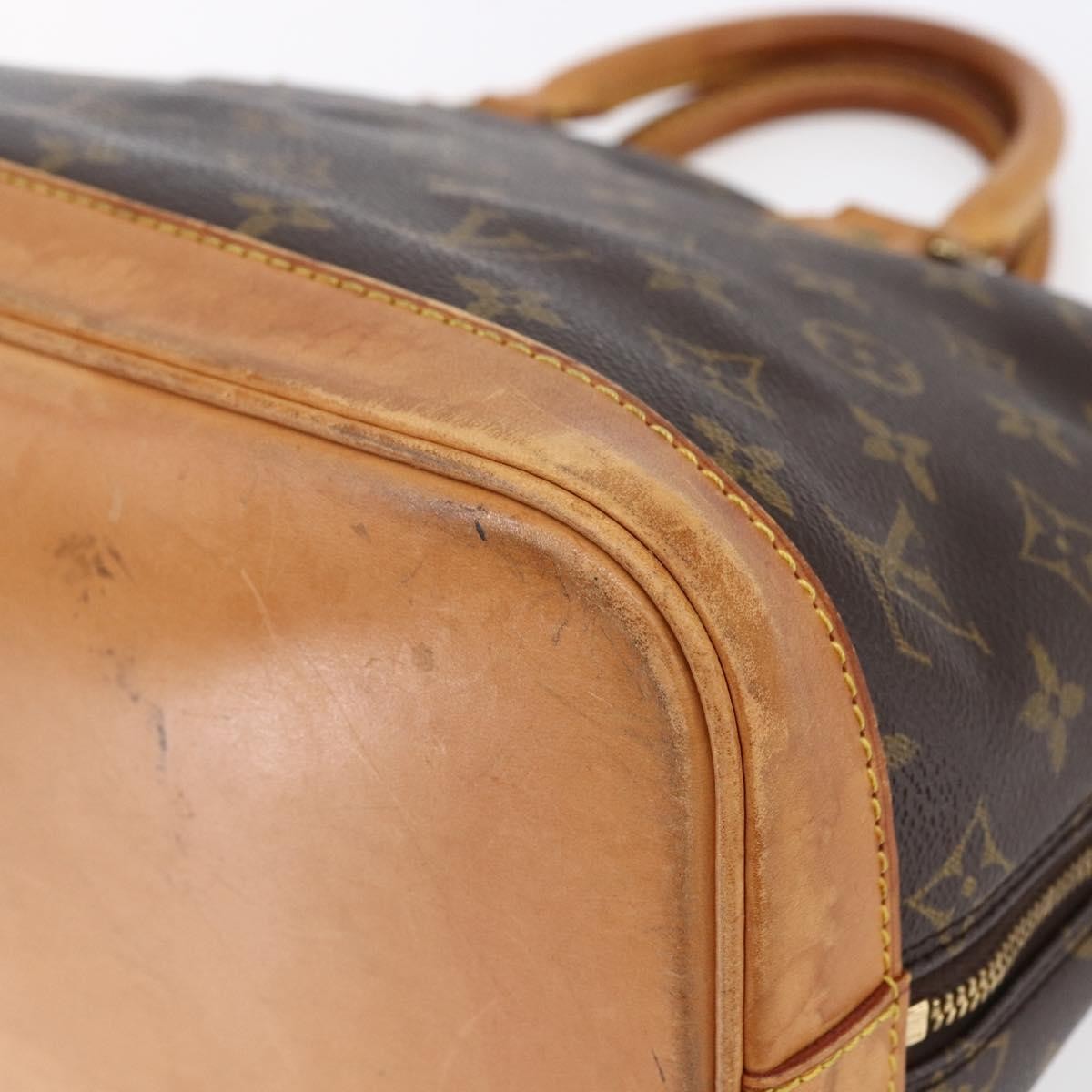 Louis Vuitton Vintage Alma Handbag Monogram Canvas Brown Canvas Handbag
