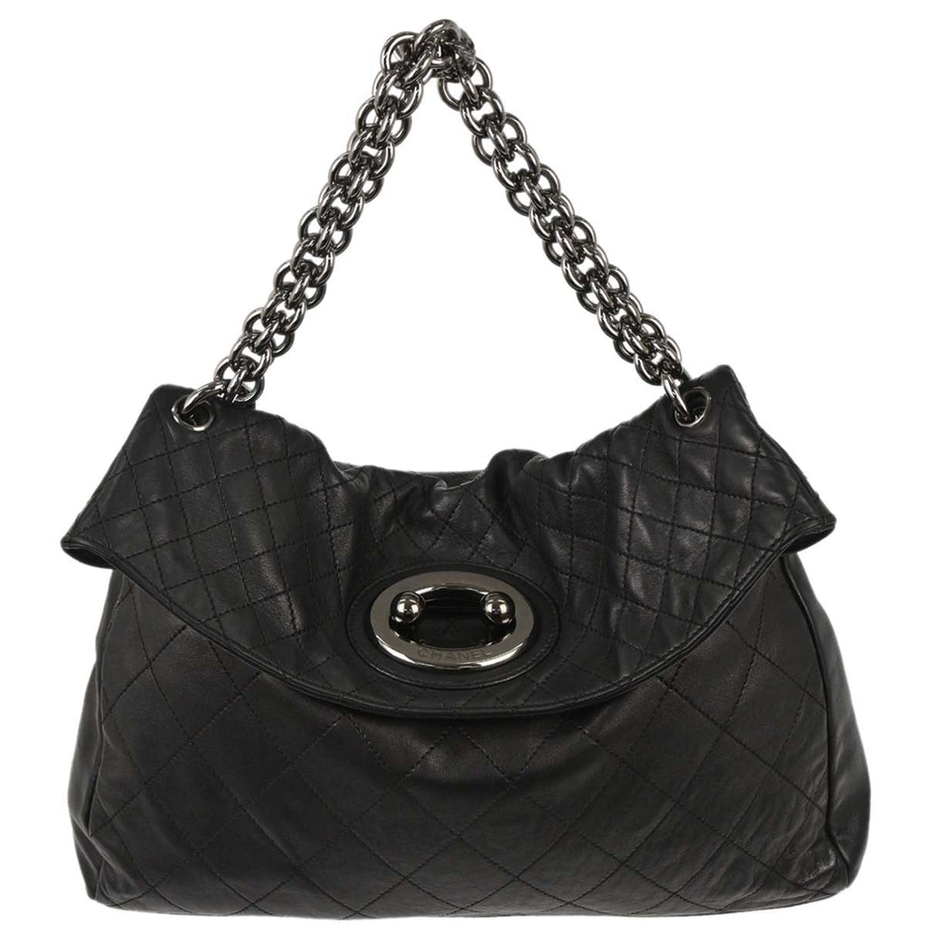 Chanel Flap Shoulder Bag Leather Black Leather Handbag