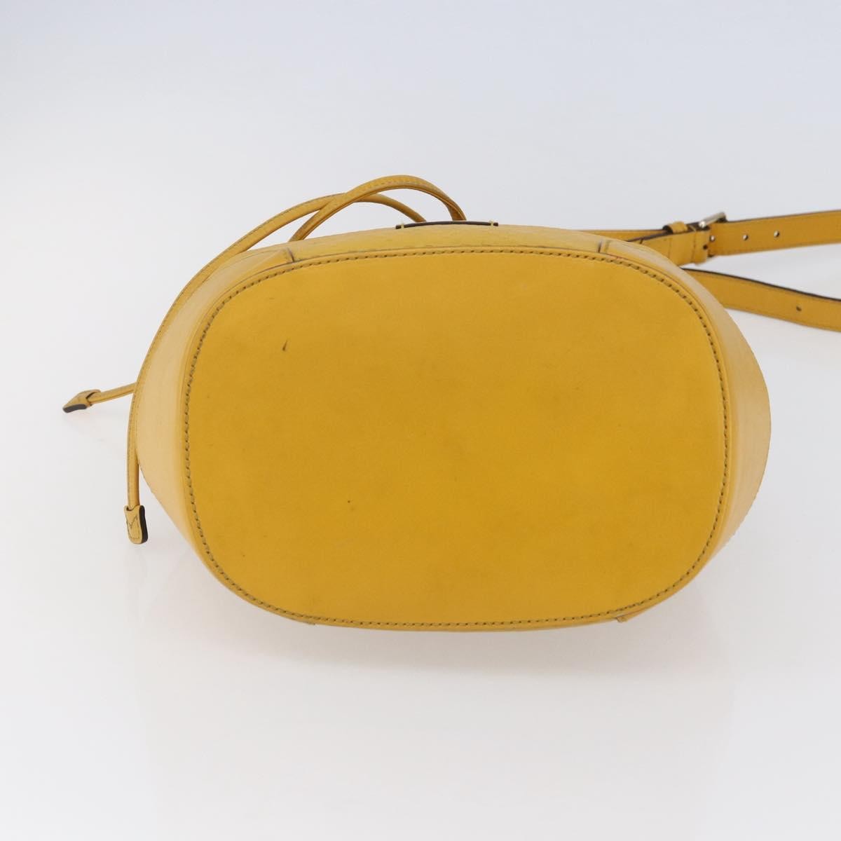 Gucci Bright Bucket Bag Diamante Leather Yellow Leather Shoulder Bag Bag (Pre-Owned)
