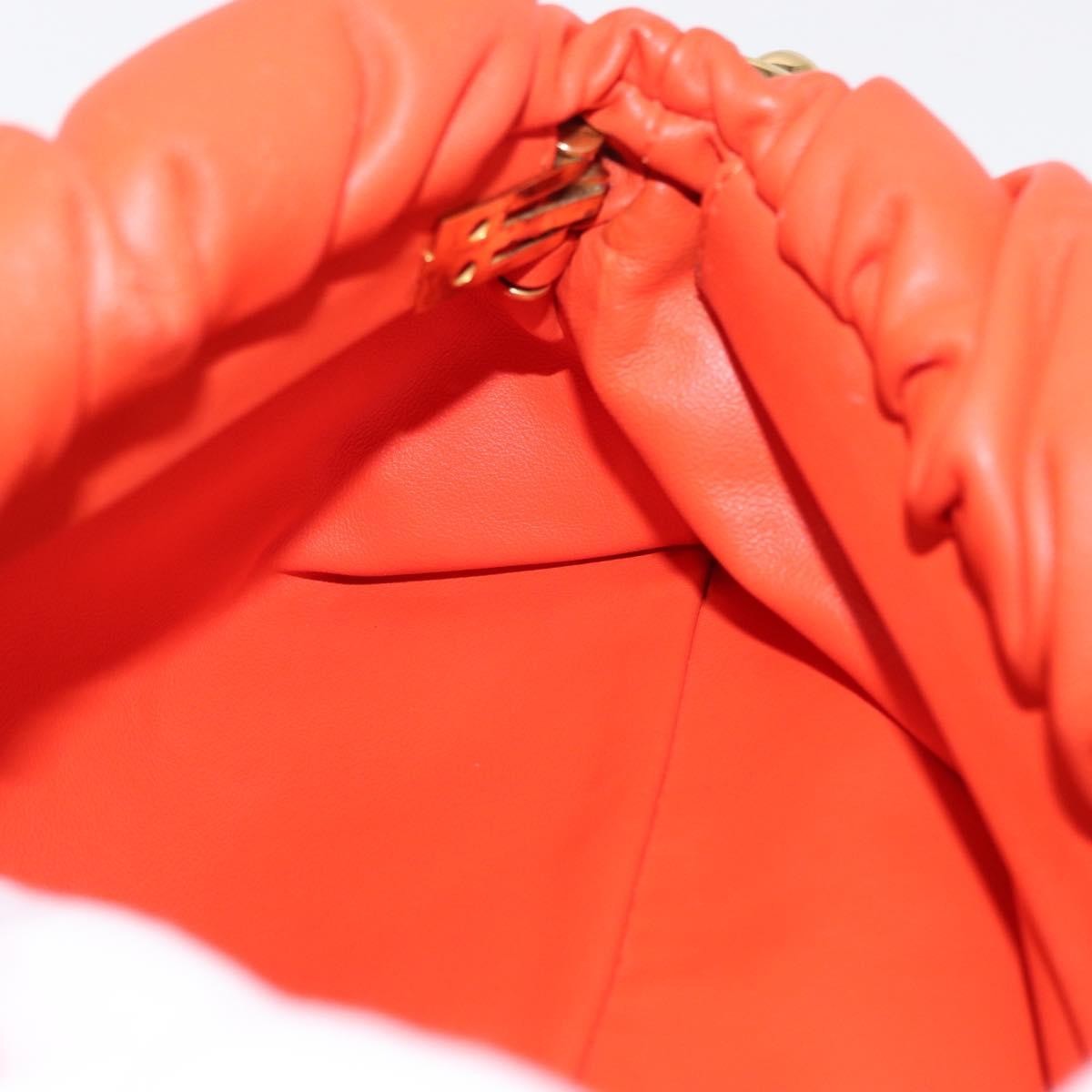 Bottega Veneta The Chain Pouch Leather Orange Leather Clutche & Pouche Bag