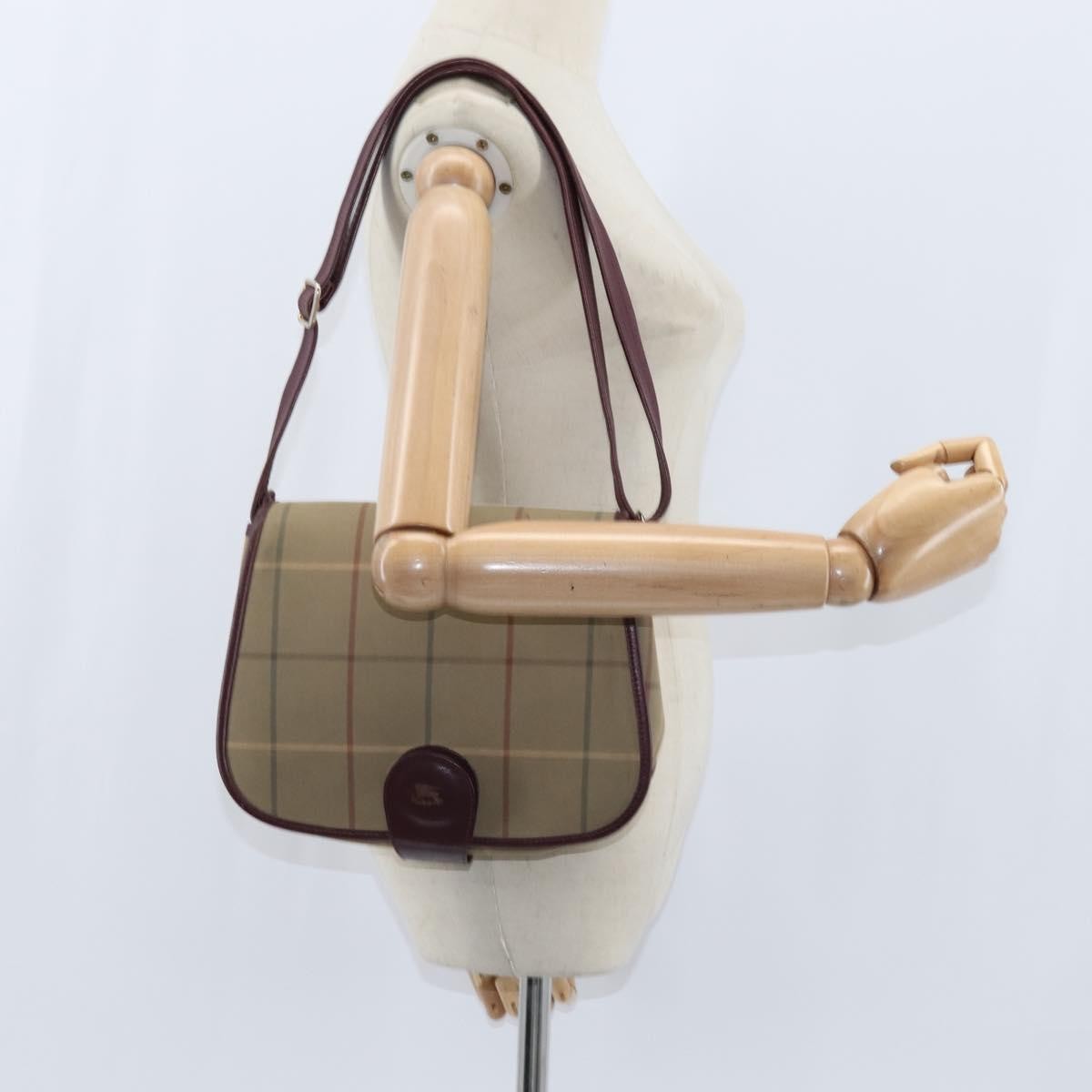 Burberry Nova Check Shoulder Bag Canvas Beige Canvas Shoulder Bag