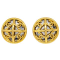 Chanel Cc Round Earrings Metal Gold Gold_Plated Earrings Jewelry